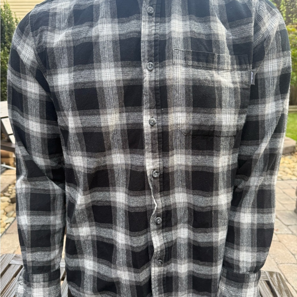 Eddie Bauer Monochrome Plaid Flannel Shirt EA106 - Picture 5 of 6